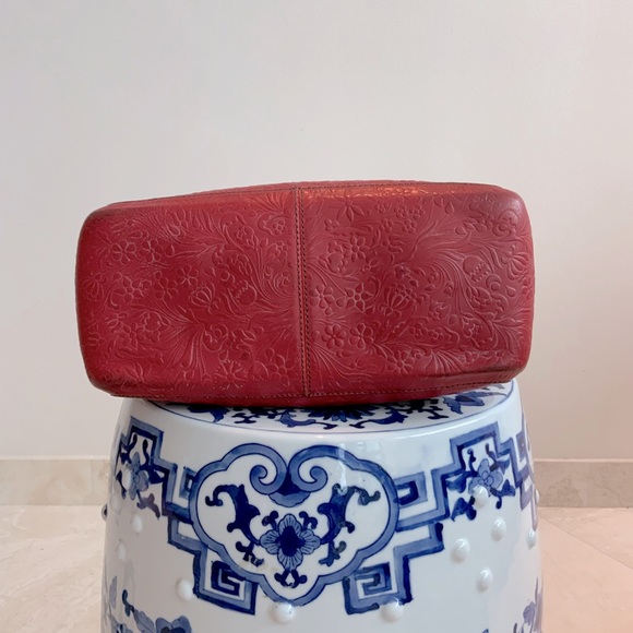 MIUMIU Fun Embossed Red Leather Purse - Picture 3 of 11